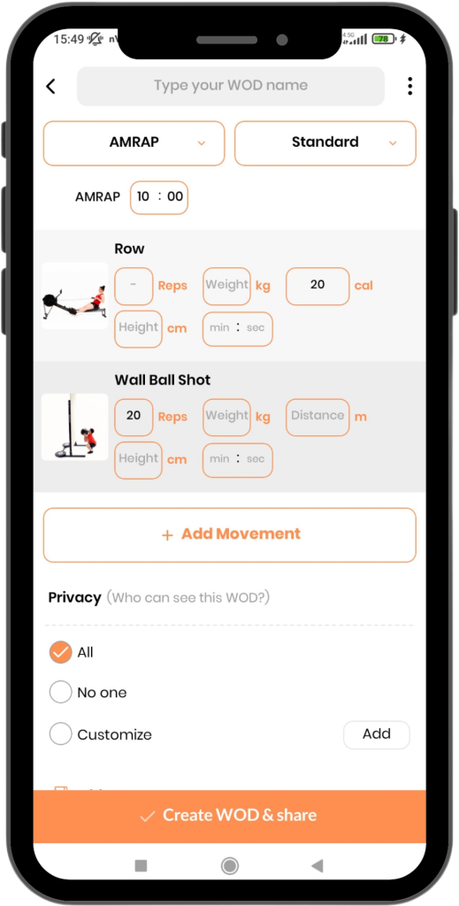 Create AMRAP WOD-Standard Create AMRAP WOD-Standard