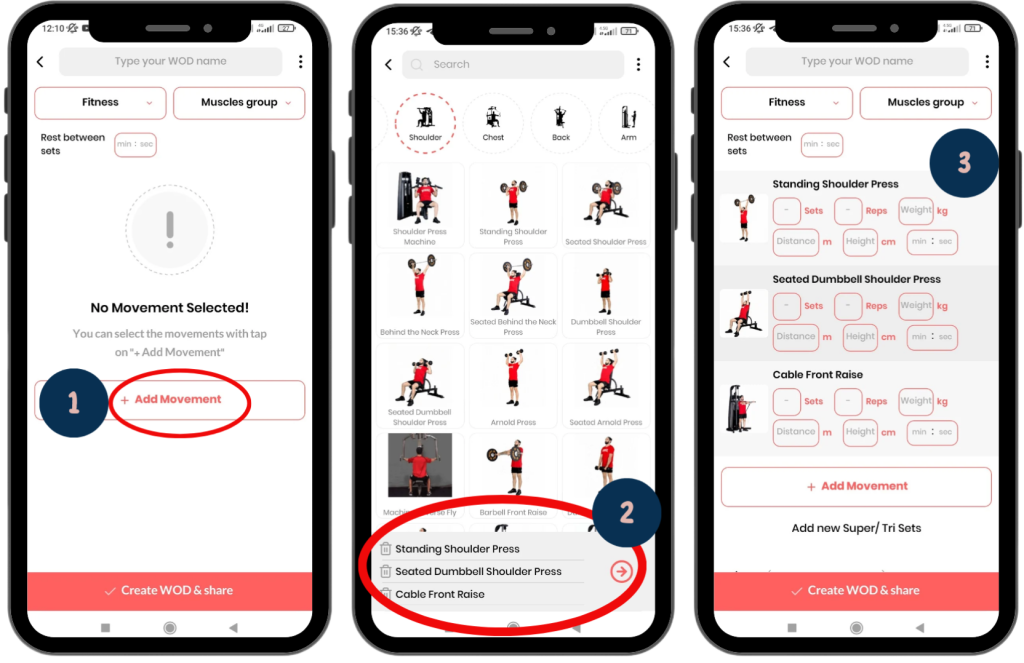 Create WOD - Select Movements Create WOD - Select Movements